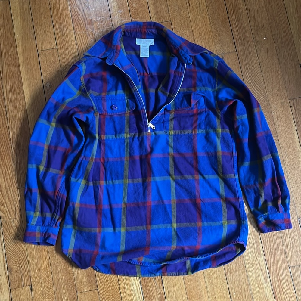 Vintage multicolor quarter zip over shirt